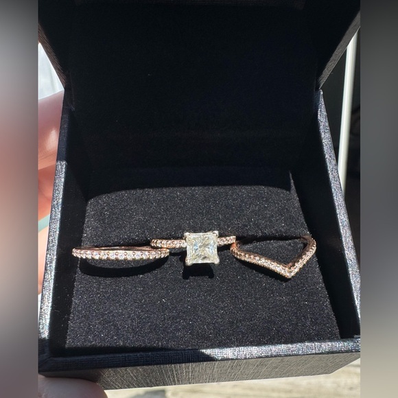 Rose Gold Princess Cut Ring - Picture 1 of 4